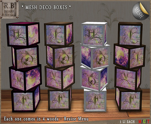 NEW ! *RnB*  Love, Home, Hope, Live Mesh Deco Boxes