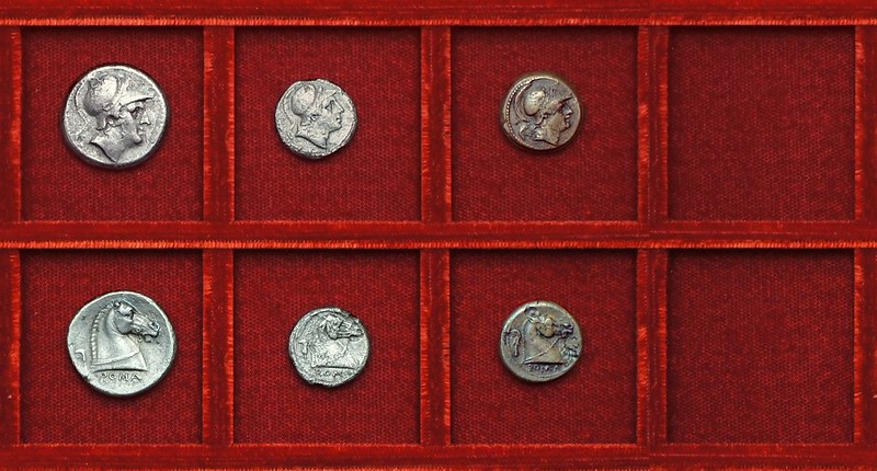 RRC 025 Sickle series, Mars horsehead, didrachm, litra, Ahala collection, coins of the Roman Republic