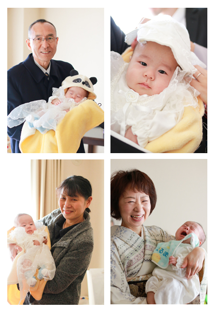 お宮参り　瀬戸市　深川神社　赤ちゃん写真　出張撮影　自宅　家族写真　ロケーション撮影