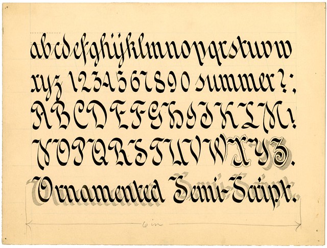 Zanerian typeform, early 20th century - Ornamented Semi-Script