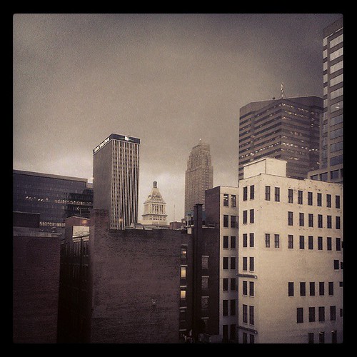 Looking like the onset of the apocalypse in downtown Cincinnati #Thunderstorms