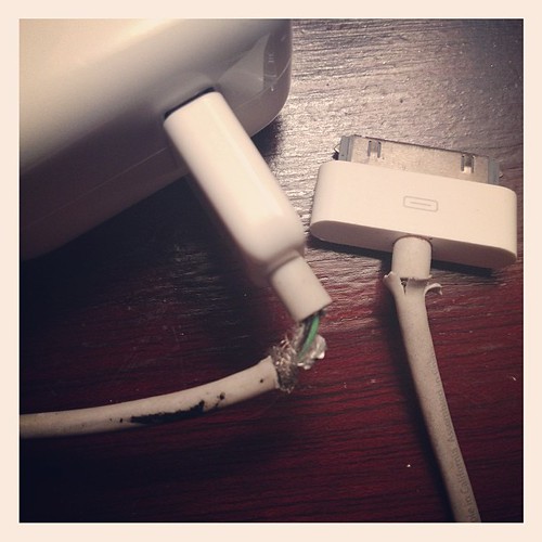 The iPhone 4S may last until the 6 debuts, but I'm pretty sure the cord is a lost cause.