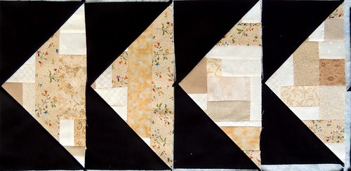 048 - Flying Geese from Cream & Tan scraps