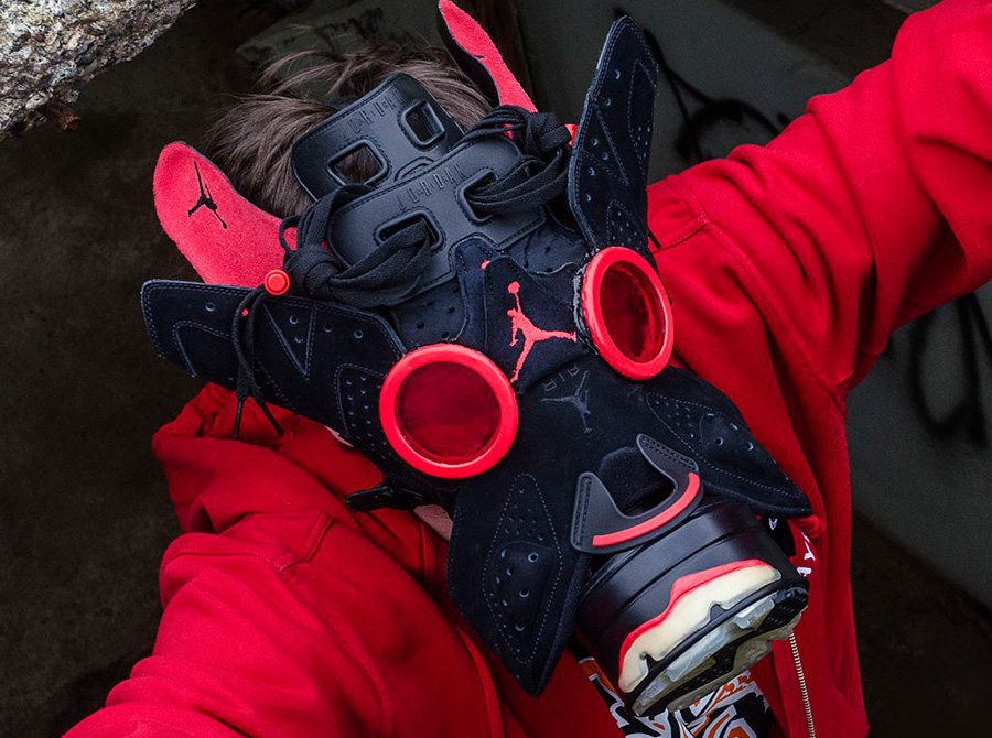 Air Jordan VI (6) "Black Infrared" Gas Mask by Freehand Profit