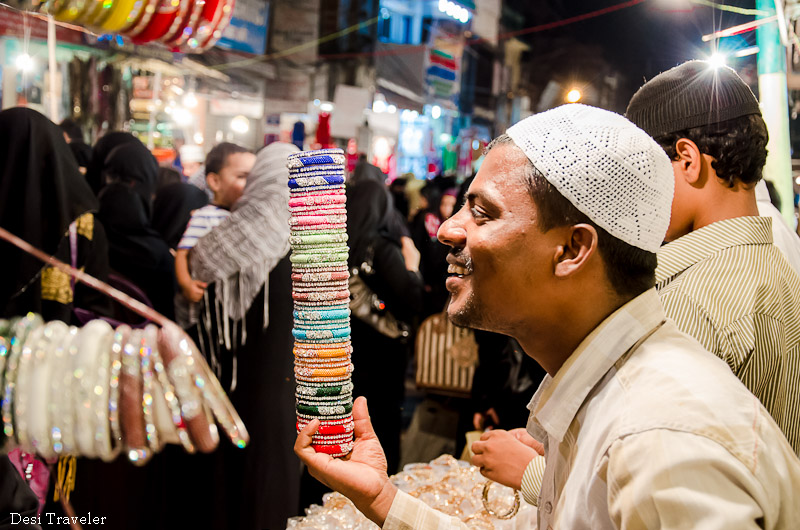 Bangle seller at lad bazar ramazan night market