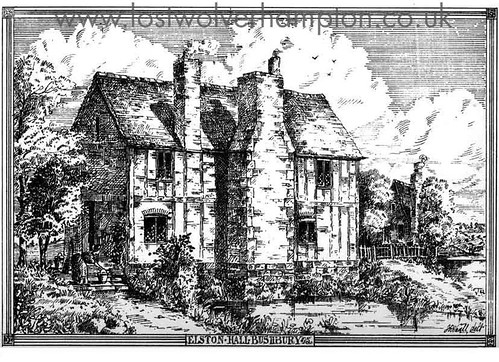 Elston Hall Bushbury. An original Etching from Wolverhampton and The Neighbourhood dated 1889