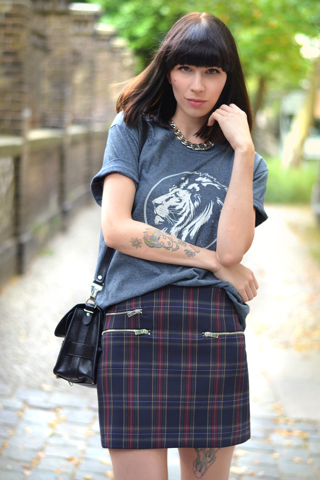 Check Print Royal Republic shirt Proenza Bag Outfit Blogger 6