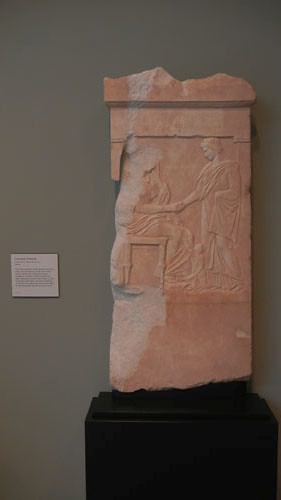 DSCN7475 _ Gravestone of Mynnia, Greek, c. 370 B.C., Getty Villa, July 2013