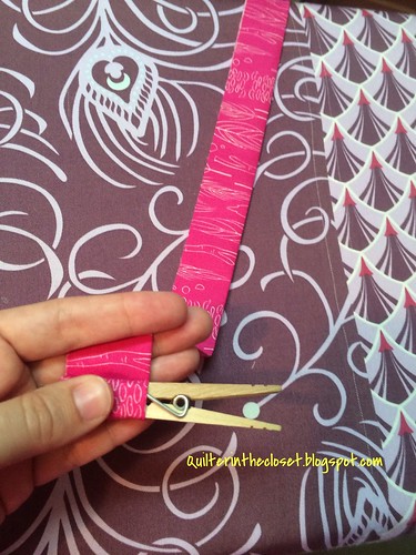 use a clothespin to wrap your binding