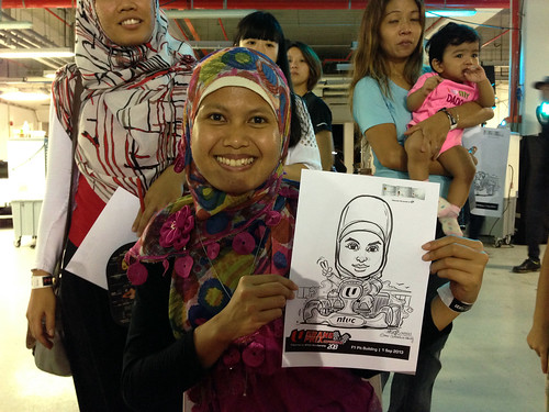 caricature live sketching for NTUC U Grand Prix Experience 2013 - 44