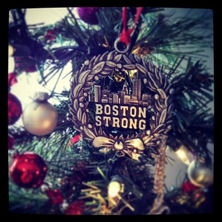 Day 20 #yarnpadc Favorite Ornament. I have many, but this year's favorite new #ornament is my #BostonStrong one! #boston #mycity