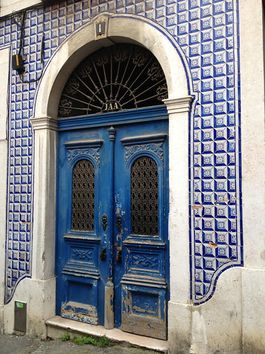 Blues!  Gorgeous door in the Afalma neighborhood, Lisbon, Portugal