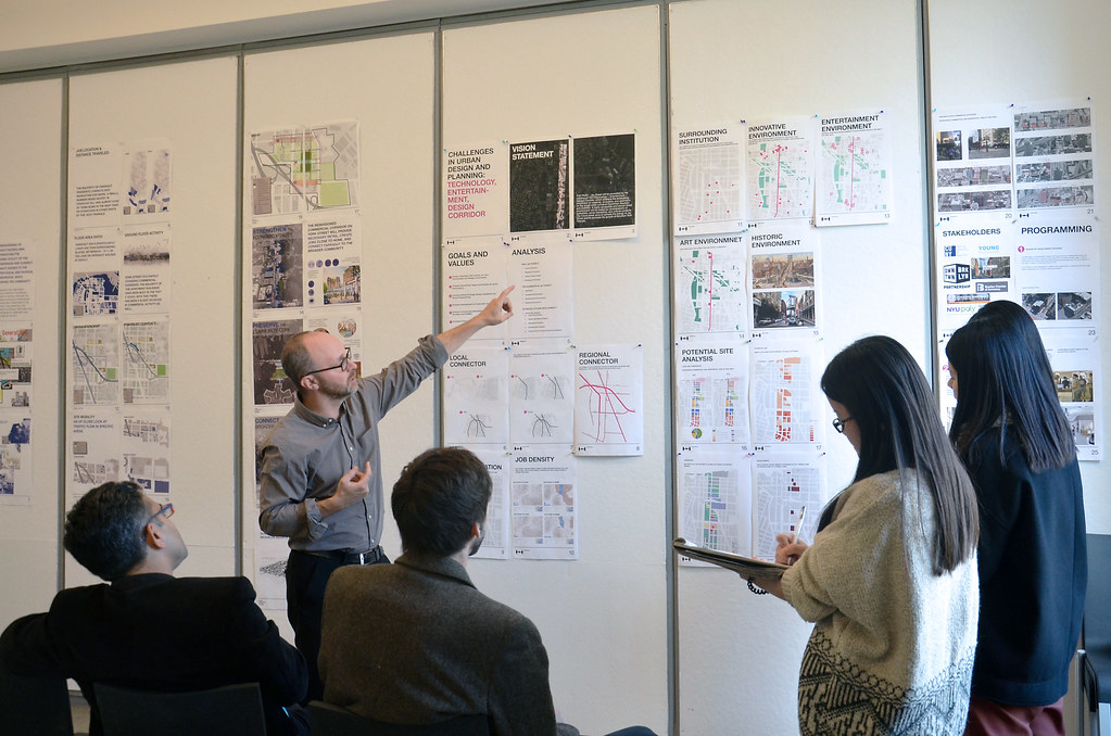 CRP graduate Urban Design studio review with Adam Lubinsky at AAP NYC.