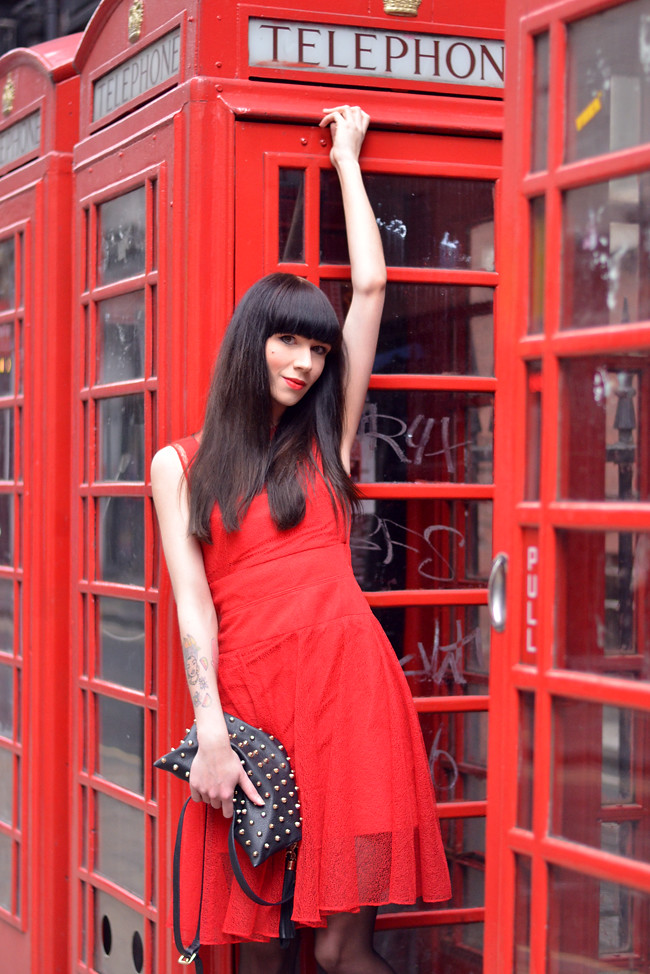 Red Carven dress blogger 2