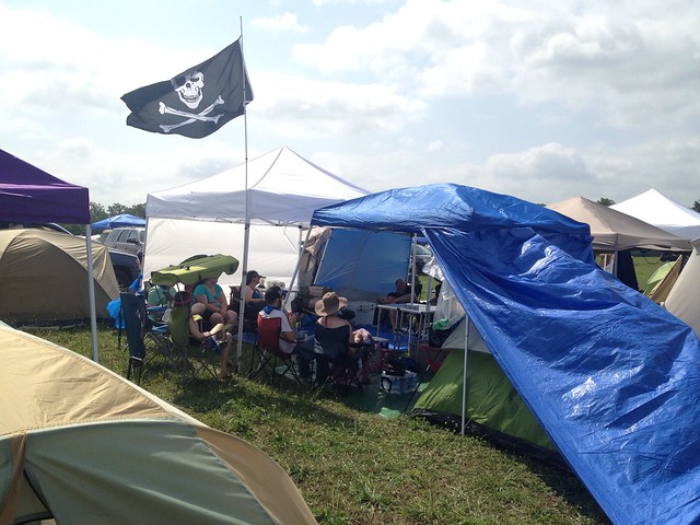 Bonnaroo 2013 - Another view of our camping area.  14 people, 7 tents, 6 popups.
