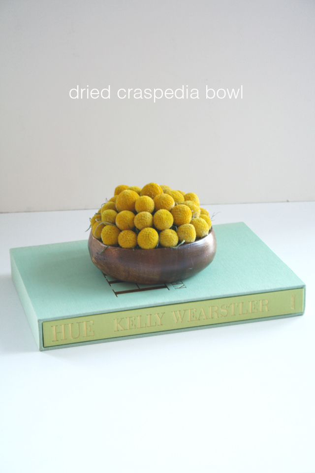 dried craspedia bowl