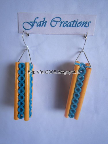 Handmade Jewelry - Paper Quilling Bar Earrings (19) by fah2305