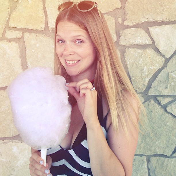 I got caught eating the kids' cotton candy....