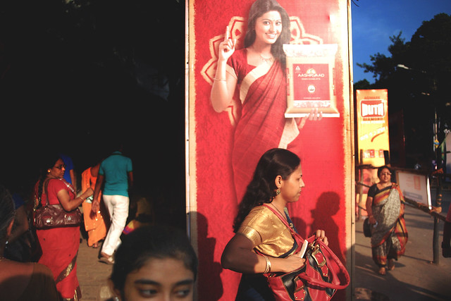 Red Color in Street Photography - Durga Puja Crowd | Kolkata | 2013