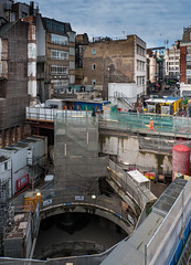 Crossrail big hole Bond Street London