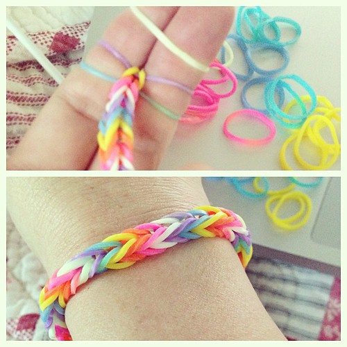 Rainbow Loom Rubber Bands Bracelet plastic, triple rainbow loom