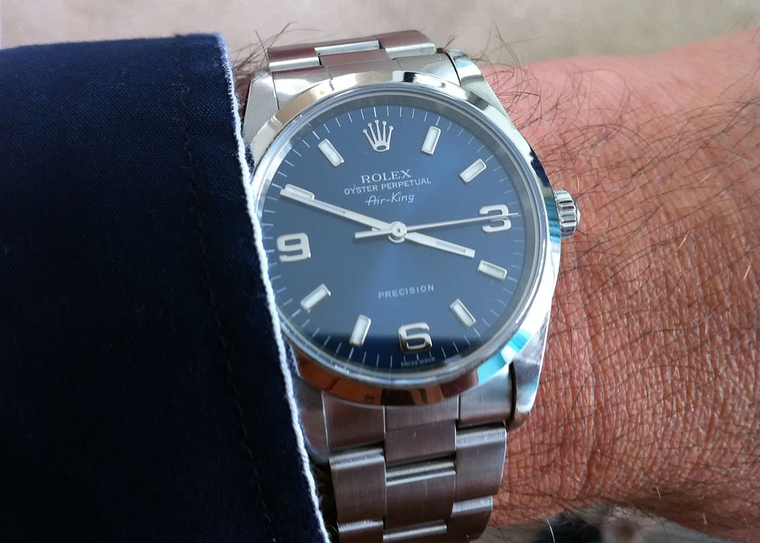 rolex air king leather