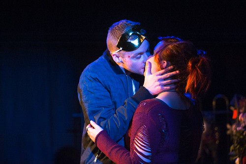 First kiss... Scott Fletcher as Romeo and Stephanie McGregor and Juliet. Photo © Tommy Ga-Ken Wan
