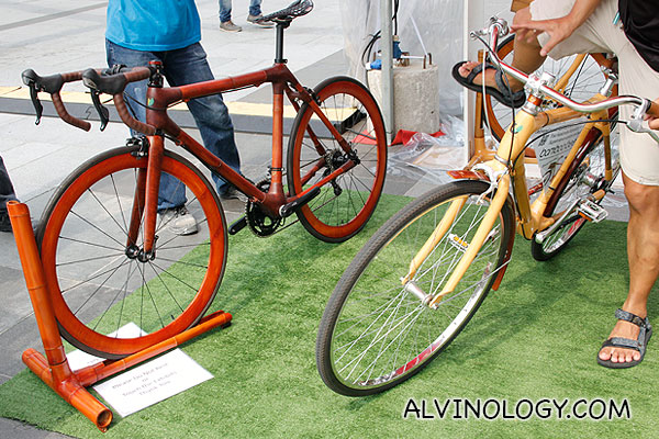 The bamboo bikes look quite pretty 
