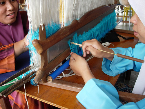Preparation for songket weaving