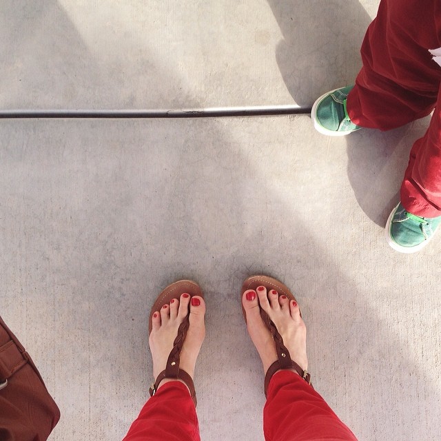 oh hey, sandals! welcome to 2014! and you little green chucks busted a move at hip hop class.