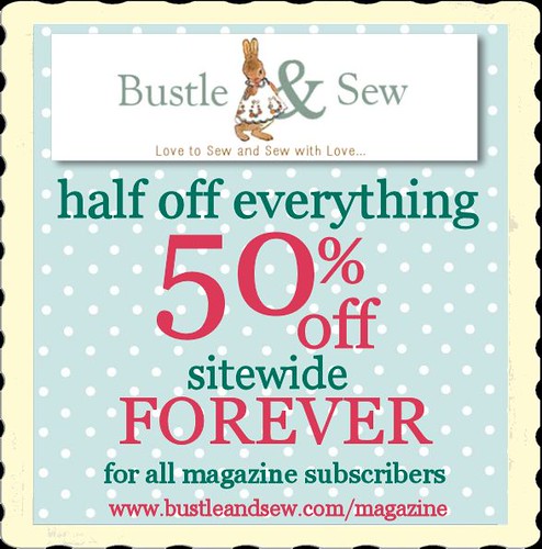 Offer for Bustle & Sew Magazine Subscribers
