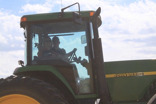 Brandon and Mom in the grain cart, goofing off.