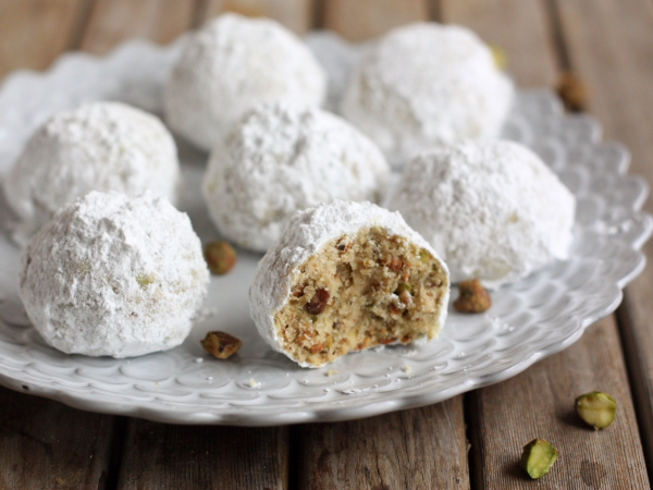 Pistachio Snowball Cookies
