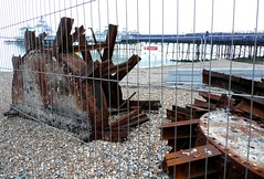 bits of burnt pier (Eastbourne)