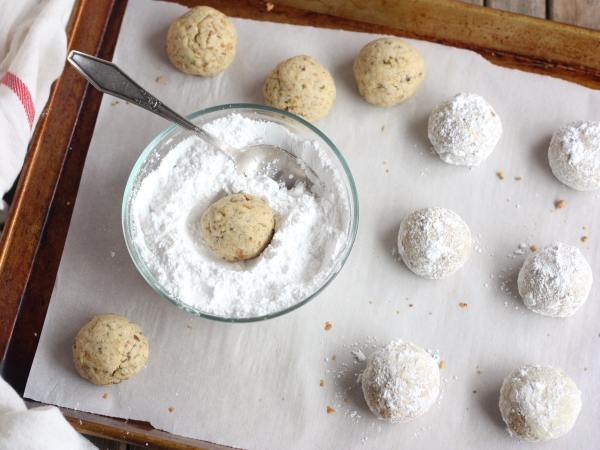 Pistachio Snowball Cookies