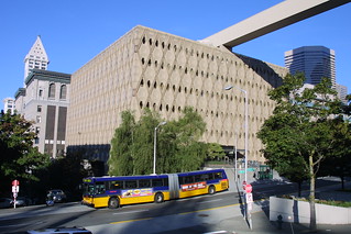 Bus going by the King County Administrative Building, 2001