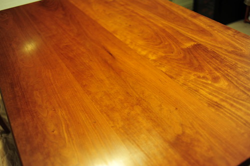 Waxed our table