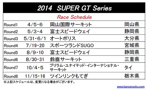 2014SGTレーススケジュール