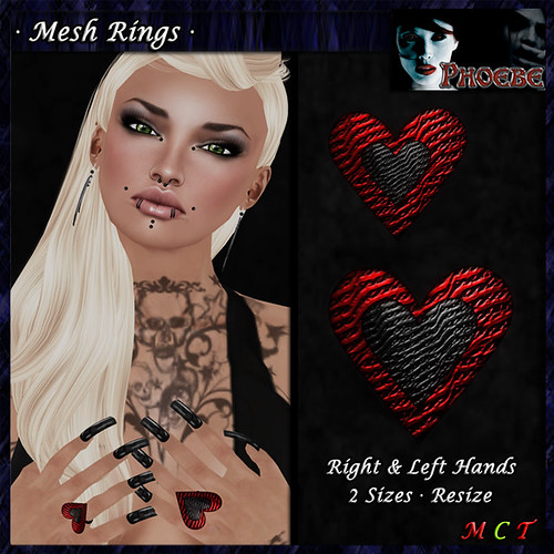 *P* Mesh Passion Rings ~Red Black~