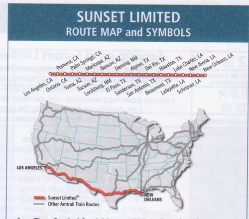 Amtrak Sunset Limited 2013 Map
