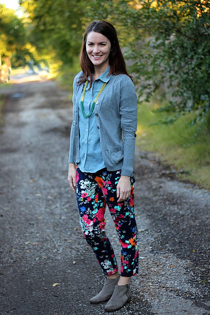 floral-pants-chambray-with-cardigan-2