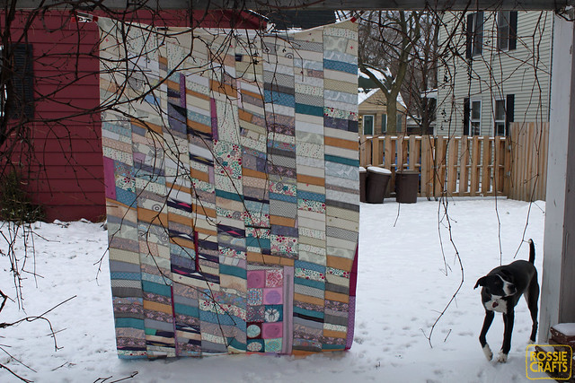Ron the Half Chevron Quilt Top - backside of patchwork