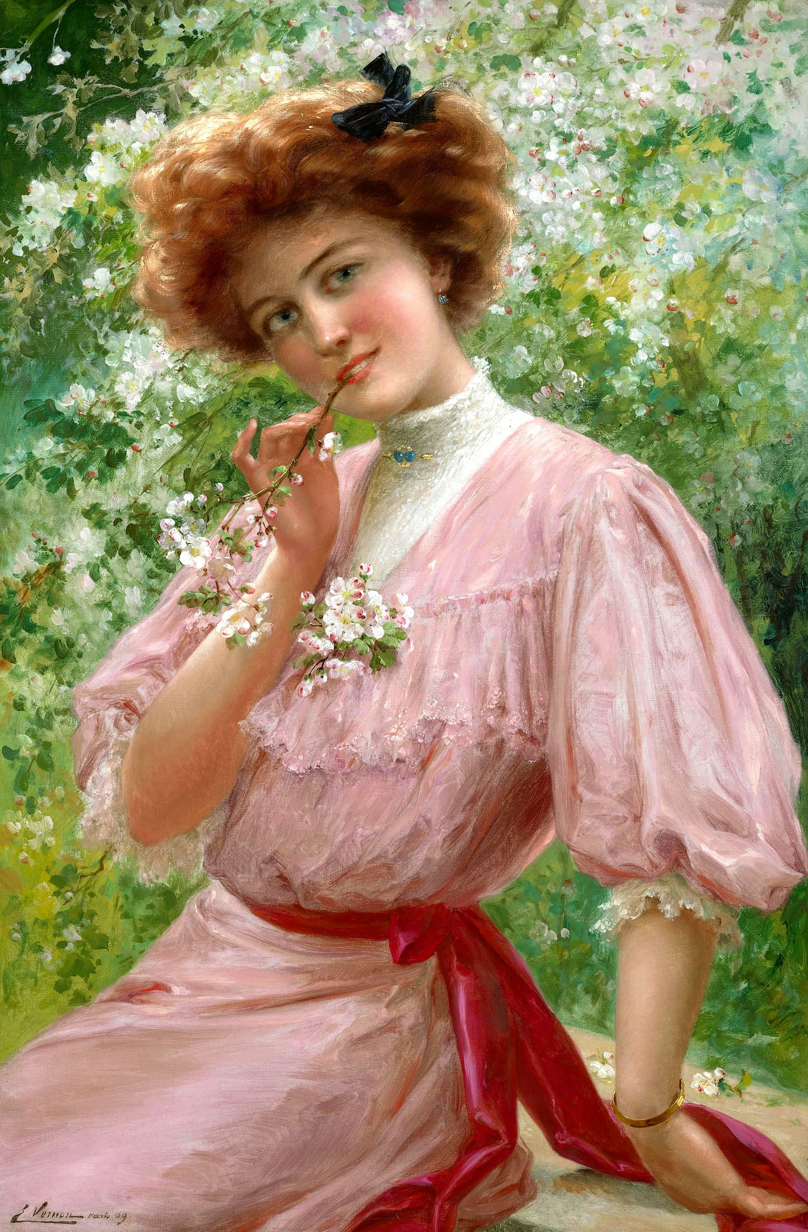 Pretty In Pink by Emile Vernon - 1909