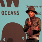 Pharrell Williams在新品發表會上。