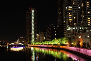 A night scene of Dojima river.