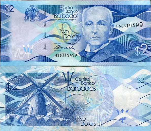 2 Doláre Barbados 2013