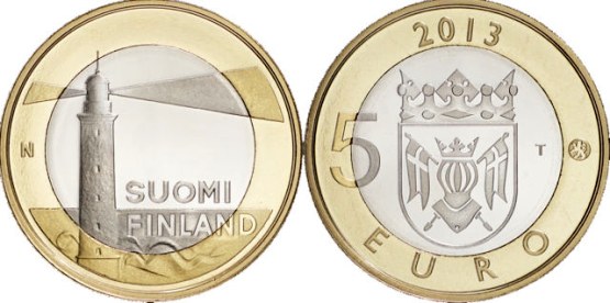 5 Euro Fínsko 2013, Aland - maják