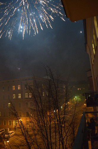 Berlin NYE fireworks in the sky