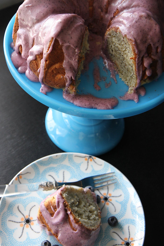Lemon Poppy Seed Sour Cream Cake with Blueberry Glaze from www.heatherchristo.com