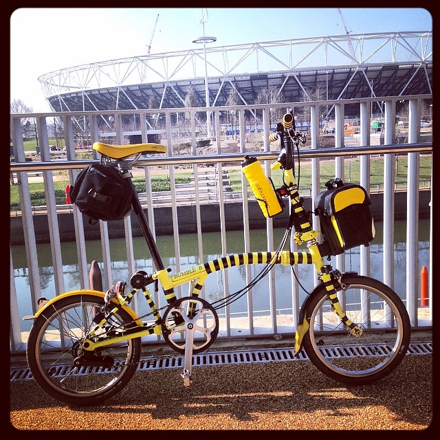 The legend visits the Olympic park #urban #brompton##Olympic #sunshine #cycling